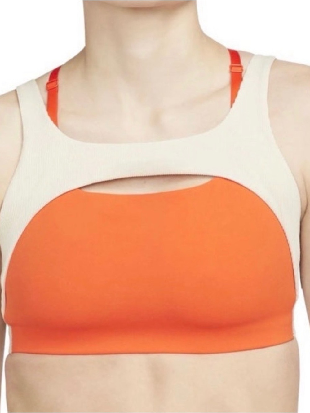 Nike Two-Tone Reversible Sports Bralette - Orange & Beige